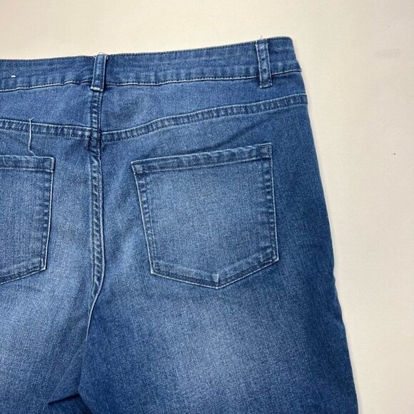 Christopher & Banks Womens Cropped Jeans Blue Pockets Medium Wash Mid Rise 8 - Picture 8 of 11